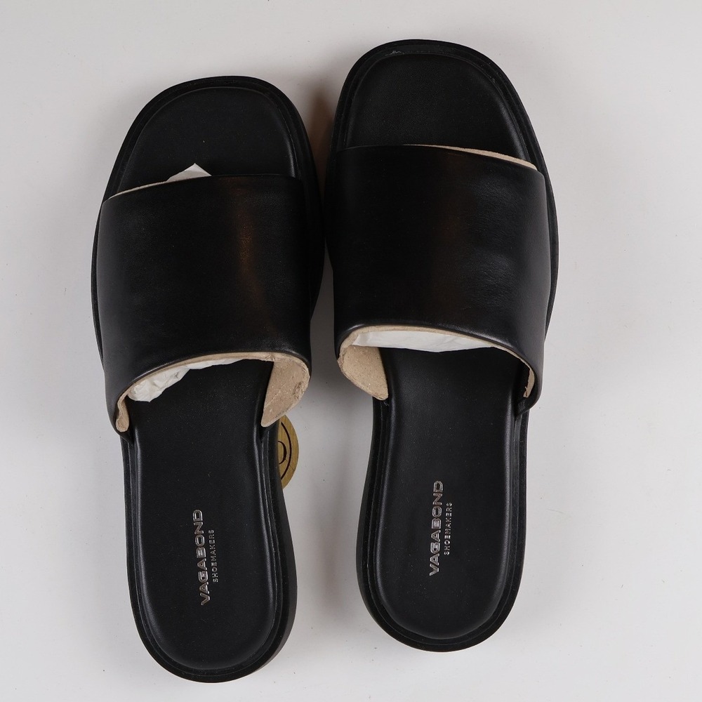 Vagabond Shoemakers Connie Slide Sandals Black Leather 39 NWT